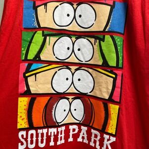 Southpark 90s TV Cartoon Graphic Print T Shirt‎ Red New 100% Cotton Medium